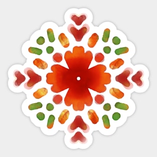 Minimal Floral Folk Artwork Phulkari Motif GC-127-05 Sticker